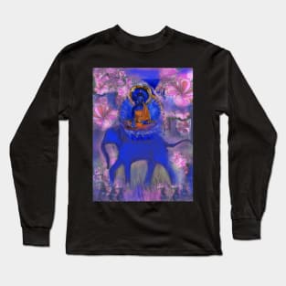 Akshobya Buddha on Blue Elephant Long Sleeve T-Shirt